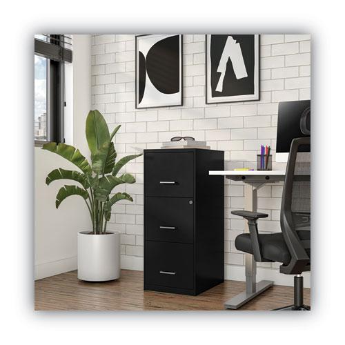 Soho Vertical File Cabinet, 3 Drawers: File/File/File, Letter, Black, 14" x 18" x 34.9". Picture 6
