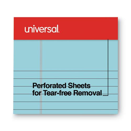 Colored Perforated Ruled Writing Pads, Narrow Rule, 50 Blue 5 x 8 Sheets, Dozen. Picture 4