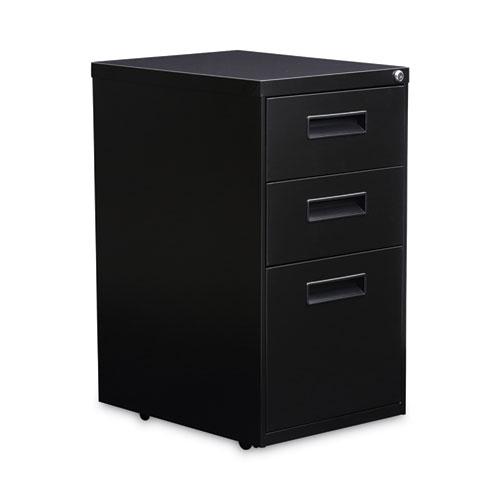 File Pedestal, Left or Right, 3-Drawers: Box/Box/File, Legal/Letter, Black, 14.96" x 19.29" x 27.75". Picture 1