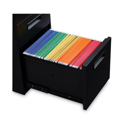 File Pedestal, Left or Right, 3-Drawers: Box/Box/File, Legal/Letter, Black, 14.96" x 19.29" x 27.75". Picture 6