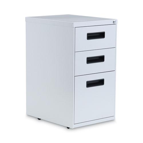 File Pedestal, Left or Right, 3-Drawers: Box/Box/File, Legal/Letter, Light Gray, 14.96" x 19.29" x 27.75". Picture 1