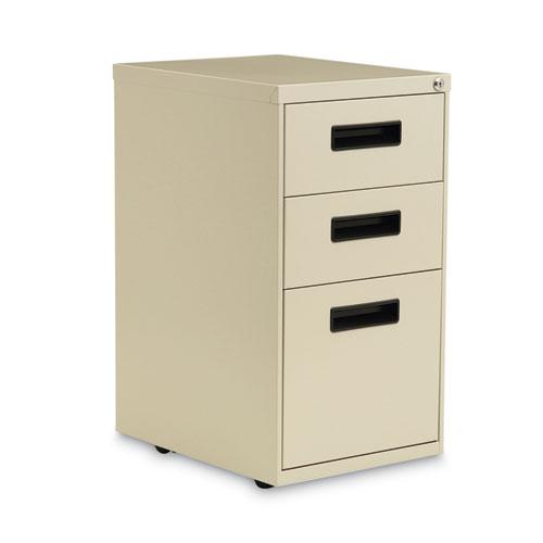 File Pedestal, Left or Right, 3-Drawers: Box/Box/File, Legal/Letter, Putty, 14.96" x 19.29" x 27.75". Picture 1