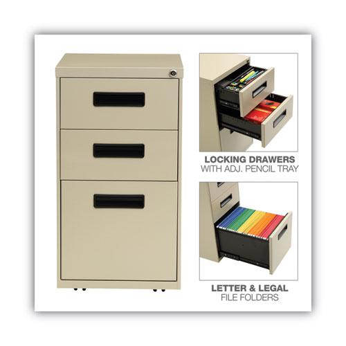 File Pedestal, Left or Right, 3-Drawers: Box/Box/File, Legal/Letter, Putty, 14.96" x 19.29" x 27.75". Picture 4