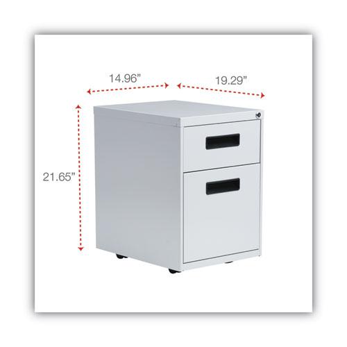 File Pedestal, Left or Right, 2-Drawers: Box/File, Legal/Letter, Light Gray, 14.96" x 19.29" x 21.65". Picture 3