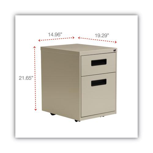 File Pedestal, Left or Right, 2-Drawers: Box/File, Legal/Letter, Putty, 14.96" x 19.29" x 21.65". Picture 3