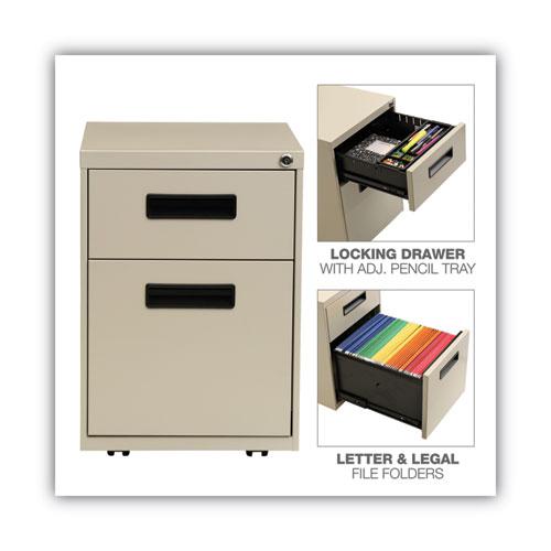 File Pedestal, Left or Right, 2-Drawers: Box/File, Legal/Letter, Putty, 14.96" x 19.29" x 21.65". Picture 4