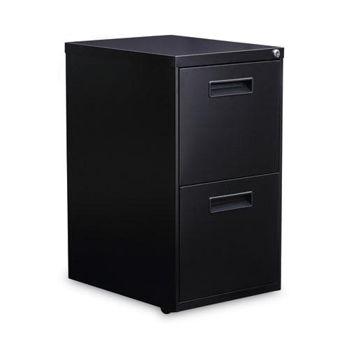 File Pedestal, Left or Right, 2 Legal/Letter-Size File Drawers, Black, 14.96" x 19.29" x 27.75". Picture 1
