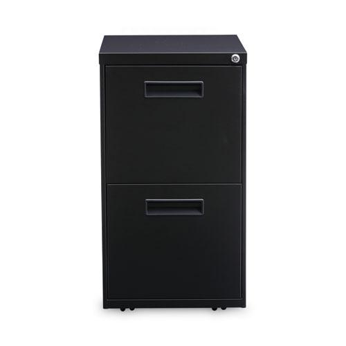 File Pedestal, Left or Right, 2 Legal/Letter-Size File Drawers, Black, 14.96" x 19.29" x 27.75". Picture 2