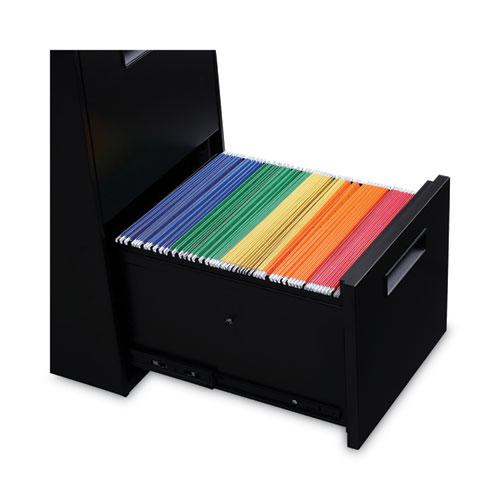 File Pedestal, Left or Right, 2 Legal/Letter-Size File Drawers, Black, 14.96" x 19.29" x 27.75". Picture 6