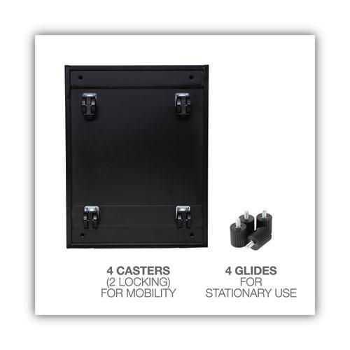 File Pedestal, Left or Right, 2 Legal/Letter-Size File Drawers, Black, 14.96" x 19.29" x 27.75". Picture 8