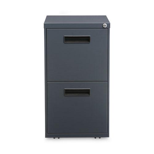 File Pedestal, Left or Right, 2 Legal/Letter-Size File Drawers, Charcoal, 14.96" x 19.29" x 27.75". Picture 2