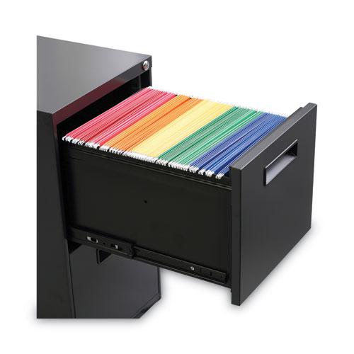 File Pedestal, Left or Right, 2 Legal/Letter-Size File Drawers, Charcoal, 14.96" x 19.29" x 27.75". Picture 5