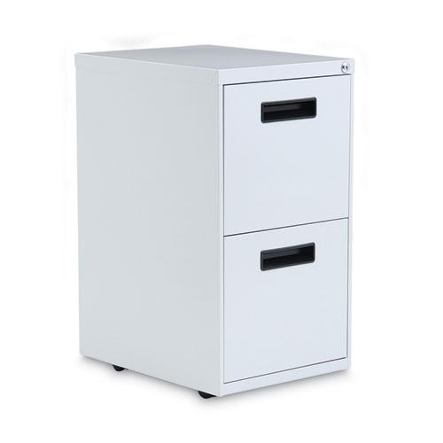 File Pedestal, Left or Right, 2 Legal/Letter-Size File Drawers, Light Gray, 14.96" x 19.29" x 27.75". Picture 1