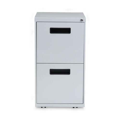 File Pedestal, Left or Right, 2 Legal/Letter-Size File Drawers, Light Gray, 14.96" x 19.29" x 27.75". Picture 2