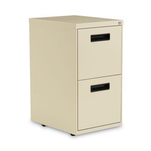 File Pedestal, Left or Right, 2 Legal/Letter-Size File Drawers, Putty, 14.96" x 19.29" x 27.75". Picture 1