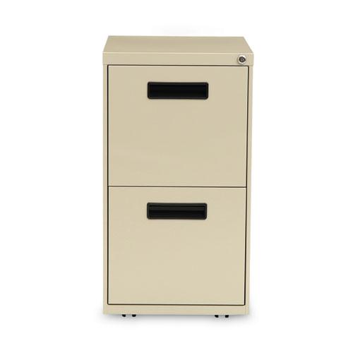 File Pedestal, Left or Right, 2 Legal/Letter-Size File Drawers, Putty, 14.96" x 19.29" x 27.75". Picture 2
