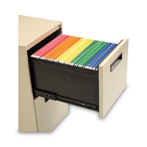 File Pedestal, Left or Right, 2 Legal/Letter-Size File Drawers, Putty, 14.96" x 19.29" x 27.75". Picture 5