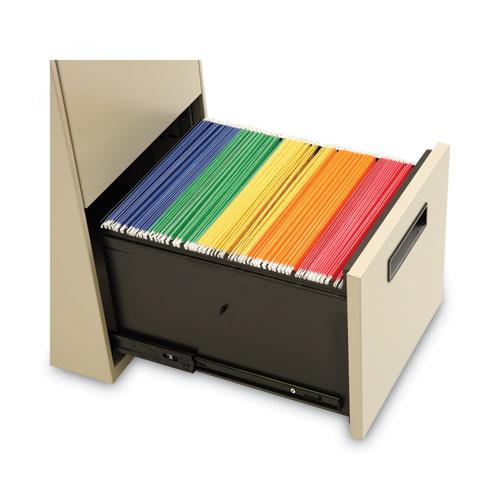 File Pedestal, Left or Right, 2 Legal/Letter-Size File Drawers, Putty, 14.96" x 19.29" x 27.75". Picture 6