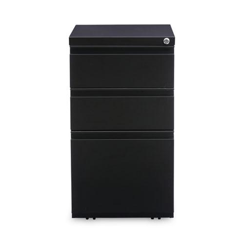 File Pedestal with Full-Length Pull, Left or Right, 3-Drawers: Box/Box/File, Legal/Letter, Black, 14.96" x 19.29" x 27.75". Picture 2