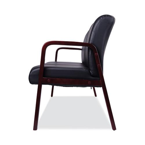Alera Reception Lounge WL 3-Seat Sofa, 65.75w x 26d.13 x 33h, Black/Mahogany. Picture 5