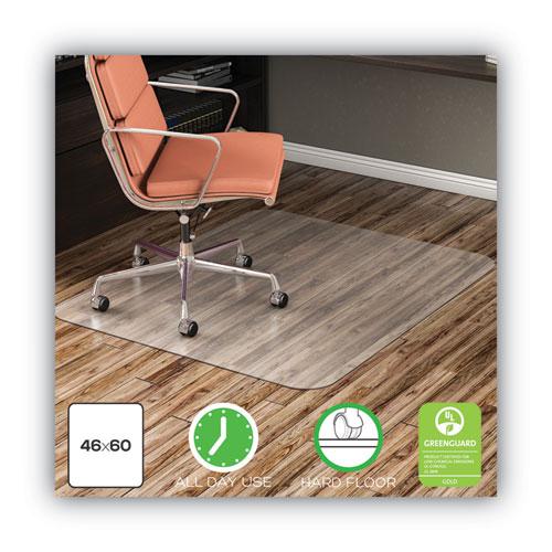 EconoMat All Day Use Chair Mat for Hard Floors, Rolled Packed, 46 x 60, Clear. Picture 2