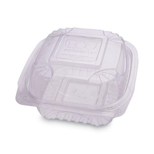 Clear Clamshell Hinged Food Containers, 6 x 6 x 3, 80/Pack, 3 Packs/Carton. The main picture.