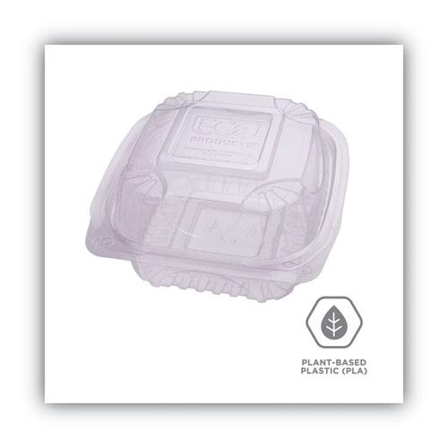 Clear Clamshell Hinged Food Containers, 6 x 6 x 3, 80/Pack, 3 Packs/Carton. Picture 5