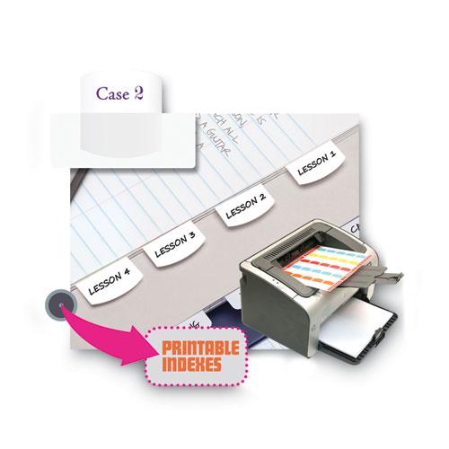 Laser Printable Index Tabs, 1/5-Cut, White, 1.13" Wide, 100/Pack. Picture 4