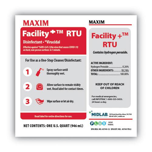 Facility+ RTU Disinfectant, Unscented, 32 oz, 6/Carton. Picture 4