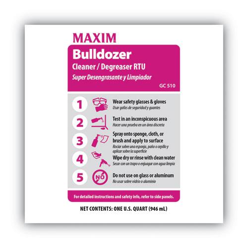 Bulldozer Cleaner/Degreaser RTU, Safe-to-Ship, Lemon Scent, 32 oz, 6/Carton. Picture 4