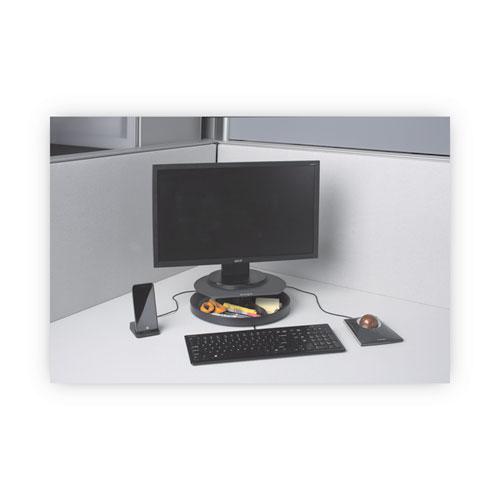 Spin2 Monitor Stand with SmartFit, 12.6" x 12.6" x 2.25" to 3.5", Black, Supports 40 lbs. Picture 5