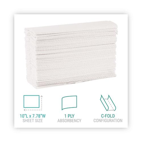 C-Fold Paper Towels, 1-Ply, 10.2 x 13.25, White, 200/Pack, 12 Packs/Carton. Picture 2