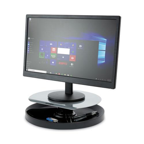 Spin2 Monitor Stand with SmartFit, 12.6" x 12.6" x 2.25" to 3.5", Black, Supports 40 lbs. Picture 4