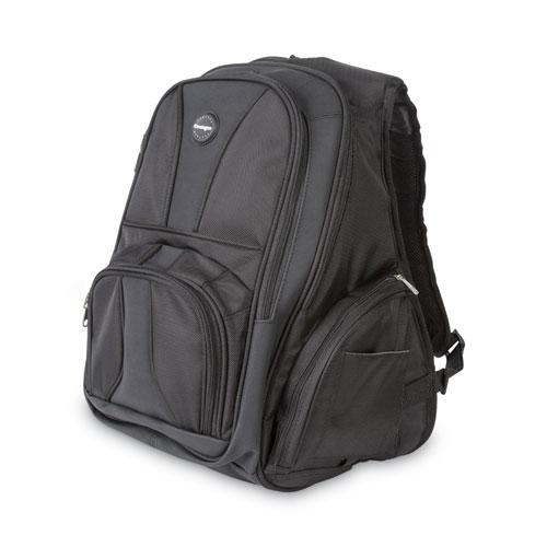 Contour Laptop Backpack, Fits Devices Up to 17", Ballistic Nylon, 15.75 x 9 x 19.5, Black. Picture 2