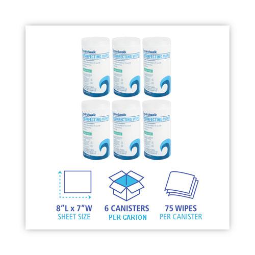 Disinfecting Wipes, 7 x 8, Fresh Scent, 75/Canister, 6 Canisters/Carton. Picture 6