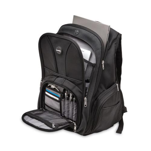 Contour Laptop Backpack, Fits Devices Up to 17", Ballistic Nylon, 15.75 x 9 x 19.5, Black. Picture 4