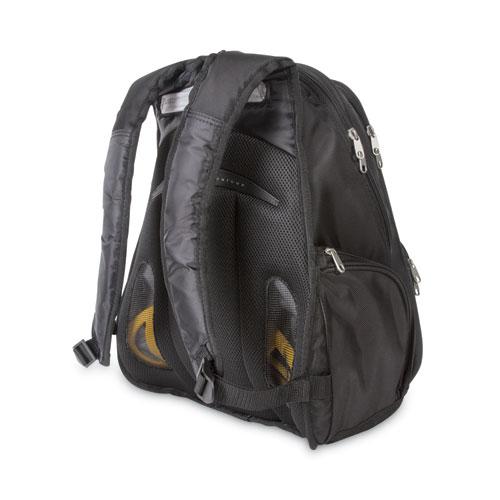 Contour Laptop Backpack, Fits Devices Up to 17", Ballistic Nylon, 15.75 x 9 x 19.5, Black. Picture 3