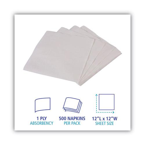 1/4-Fold Lunch Napkins, 1-Ply, 12" x 12", White, 6000/Carton. Picture 3