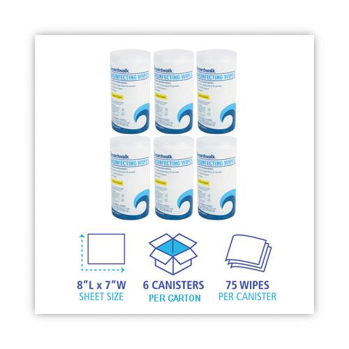 Disinfecting Wipes, 7 x 8, Lemon Scent, 75/Canister, 6 Canisters/Carton. Picture 6