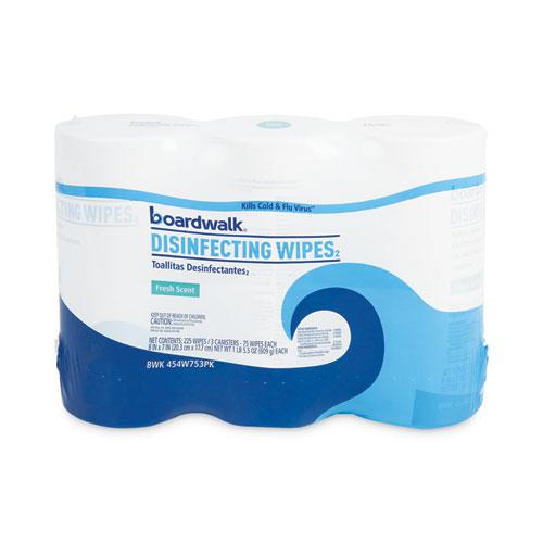 Disinfecting Wipes, 7 x 8, Fresh Scent, 75/Canister, 12 Canisters/Carton. Picture 2