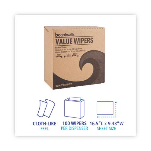 DRC Wipers, 9.33 x 16.5, White, 100 Dispenser Packs, 9 Dispenser Packs/Carton. Picture 3