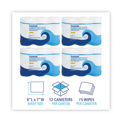 Disinfecting Wipes, 7 x 8, Lemon Scent, 75/Canister, 12 Canisters/Carton. Picture 8