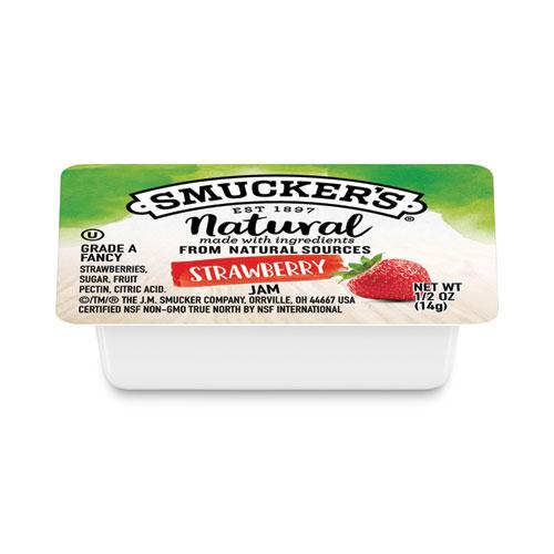 Smuckers 1/2 Ounce Natural Jam, 0.5 oz Container, Strawberry, 200/Carton. Picture 1