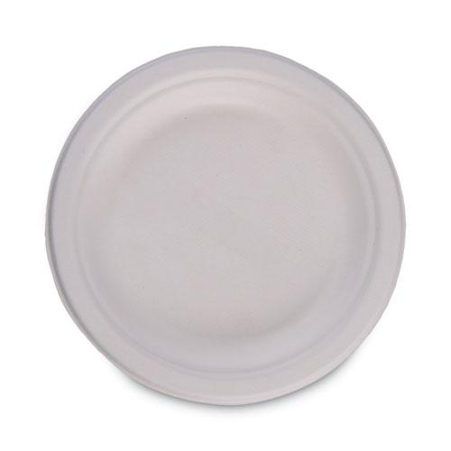 Bagasse Dinnerware, Plate, 6" dia, White, 1,000/Carton. Picture 1