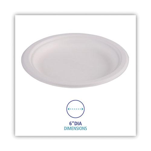 Bagasse Dinnerware, Plate, 6" dia, White, 1,000/Carton. Picture 3