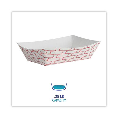 Paper Food Baskets, 0.25 lb Capacity, 2.69 x 4 x 1.05, Red/White, 1,000/Carton. Picture 2