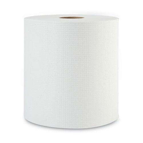 Hardwound Paper Towels, 1-Ply, 8" x 800 ft, White, 6 Rolls/Carton. Picture 1