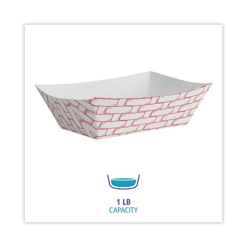 Paper Food Baskets, 1 lb Capacity, Red/White, 1,000/Carton. Picture 2