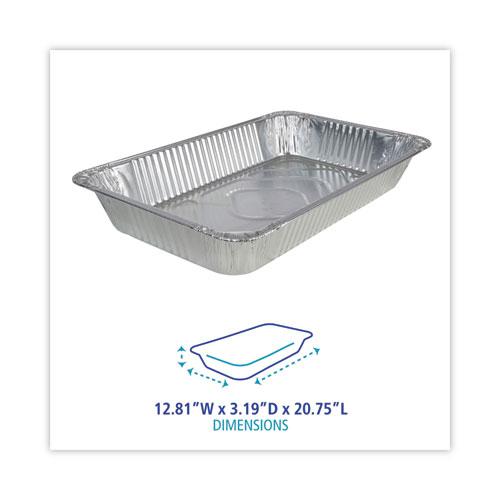 Aluminum Steam Table Pans, Full-Size Deep, 3.19" Deep, 12.81 x 20.75, 50/Carton. Picture 4