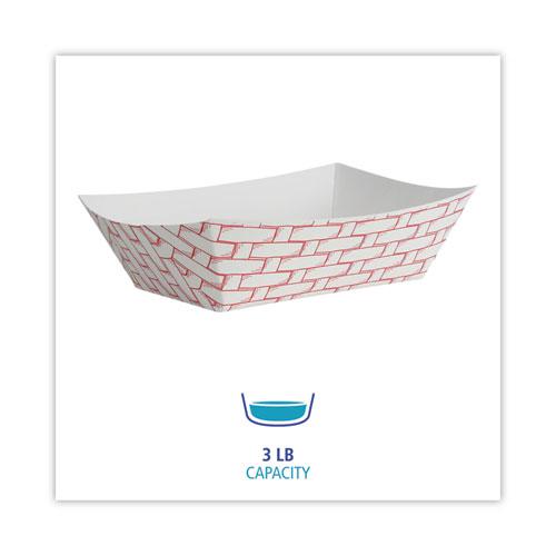 Paper Food Baskets, 3 lb Capacity, Red/White, 500/Carton. Picture 2